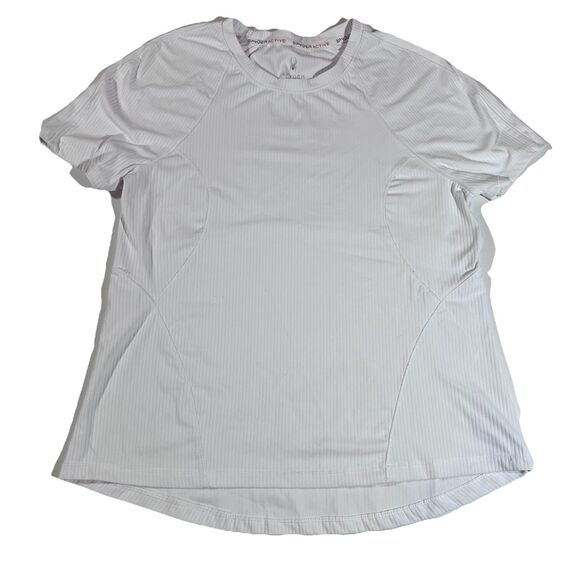 Spyder Tops - Spyder Active White Ribbed Athletic Short Sleeve T-Shirt Women's Size Medium